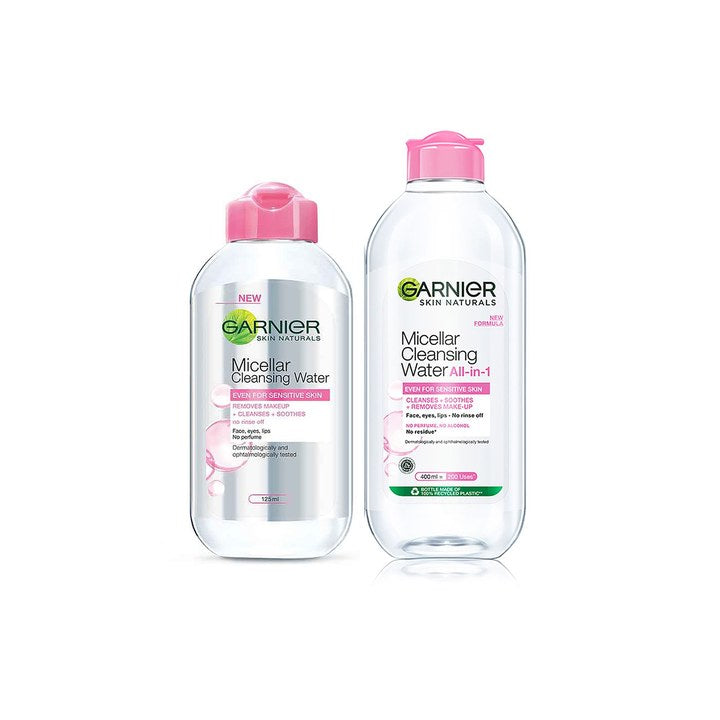 Garnier Set of 2 Skin Naturals Micellar Cleansing Water - 125ml + 400ml