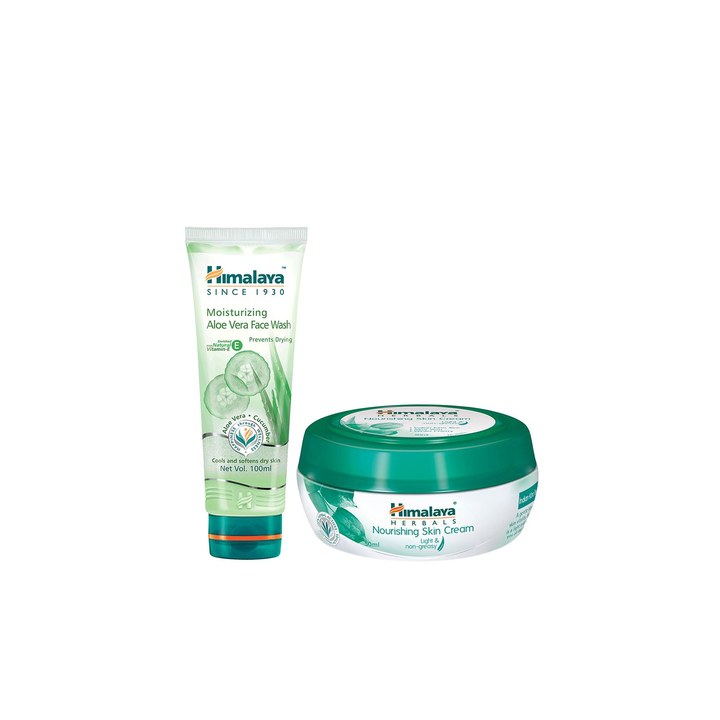 Himalaya Set of Nourishing Skin Cream & Moisturizing Aloe Vera Face Wash