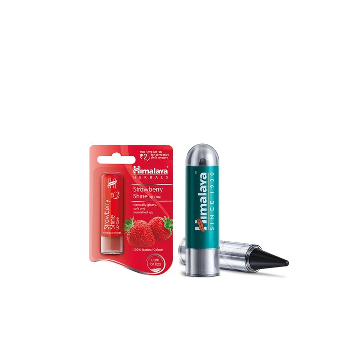 Himalaya Set of Strawberry Shine Lip Care & Herbals Black Kajal