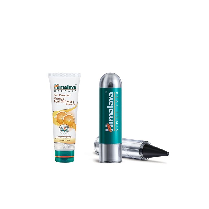 Himalaya Set of Black Kajal & Tan Removal Orange Peel-Off Mask