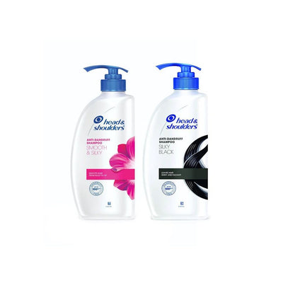 Head & Shoulders Set of 2 Anti-Dandruff Shampoo -Silky Black & Smooth & Silky -650 ml each