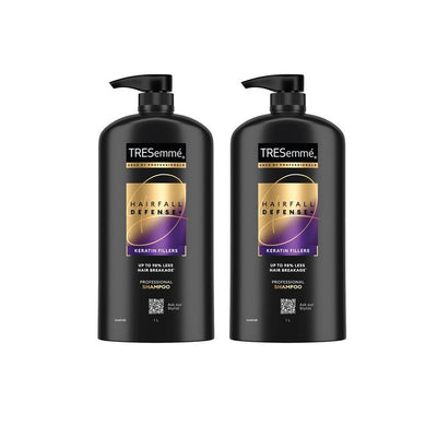 TRESemme Set of 2 Hair Fall Defence Shampoo with Keratin for Hair Fall Control - 1L each