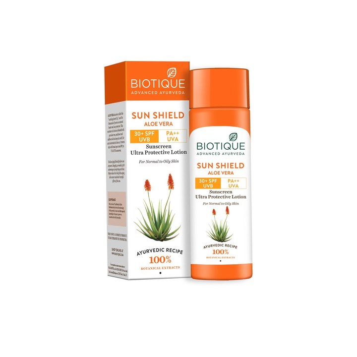 Biotique Unisex Bio Aloe Vera 30+ SPF UVA/UVB Sunscreen Ultra Soothing Lotion 120 ml