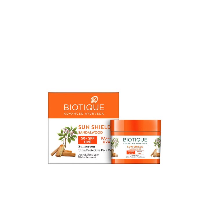 Biotique Sun Shield Sandalwood 50+SPF Ultra Protective Sunscreen Cream - 50g