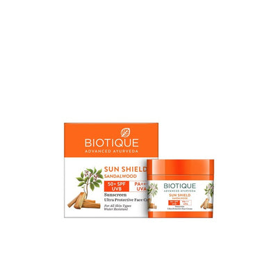 Biotique Sun Shield Sandalwood 50+SPF Ultra Protective Sunscreen Cream - 50g