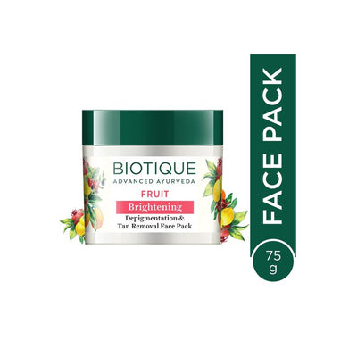 Biotique Fruit Brightening Depigmentation & Tan Removal Face Pack - 75g Jar