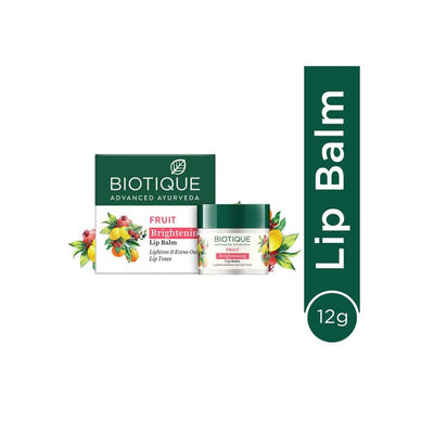 Biotique Fruit Brightening Lip Balm - Reduces Pigmentation & Evens out Lip tone - 12g