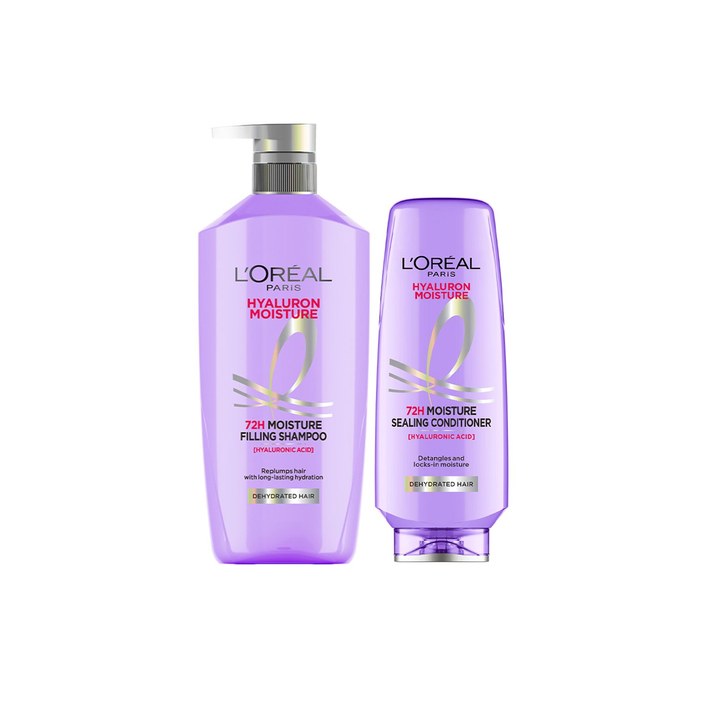 LOreal Paris Set of Hyaluron Moisture 72H Shampoo 1000 ml & Conditioner 180 ml