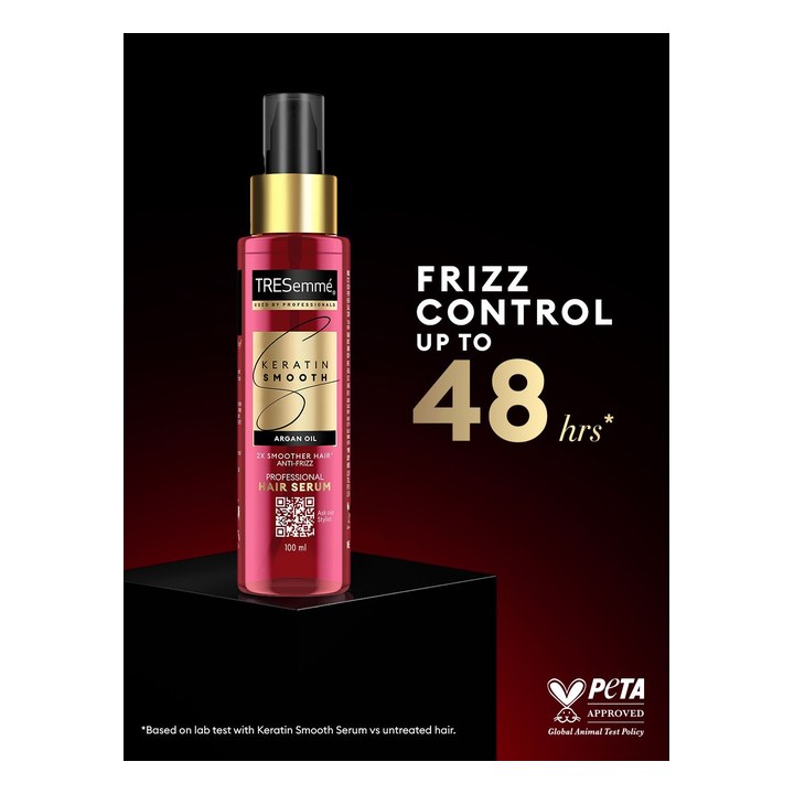 TRESemme Keratin Smooth Anti-Frizz Hair Serum with Argan Oil, for 2X Smoother Hair-100ml