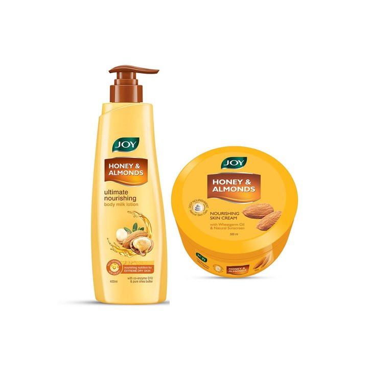 JOY Signature Honey Almonds Body Milk Lotion & Cream Combo - 400ml + 500ml