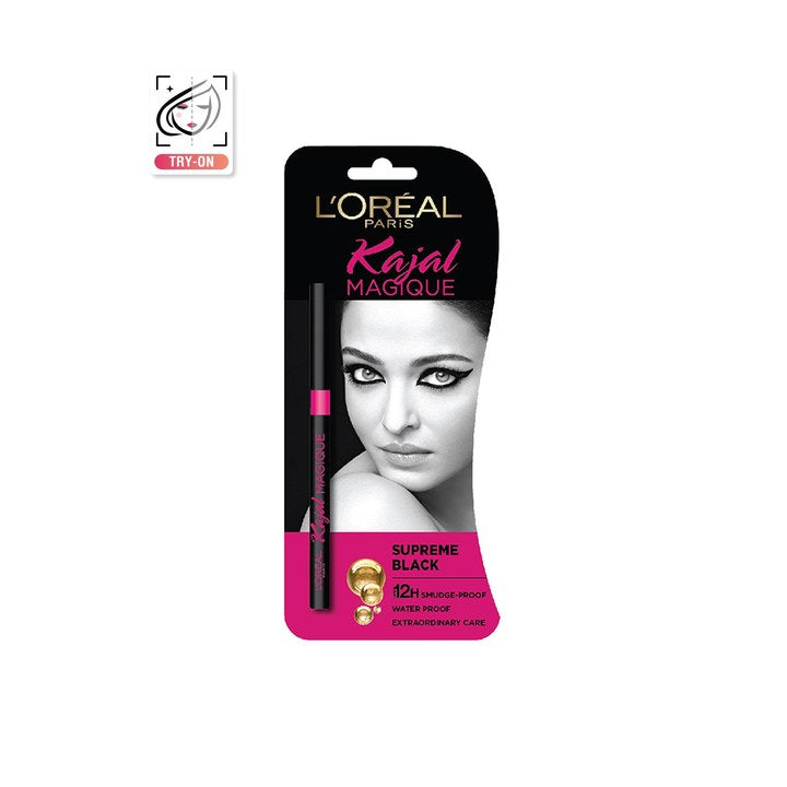 LOreal Paris Waterproof Smudge-Proof Kajal Magique - Supreme Black, 0.35g