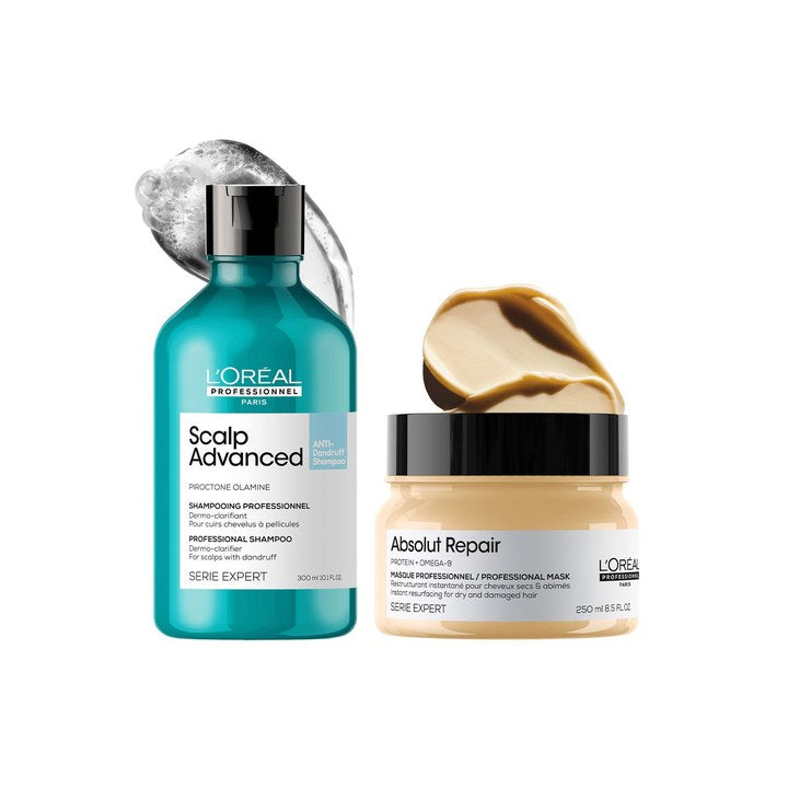 LOreal Professionnel Set of Serie Expert Anti-Dandruff Shampoo + Absolut Repair Mask