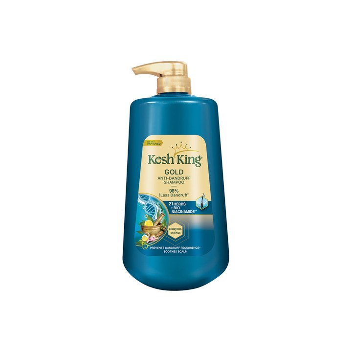 Kesh King Gold Anti-Dandruff Shampoo with 21 Herbs for Men & Women - 1000ml
