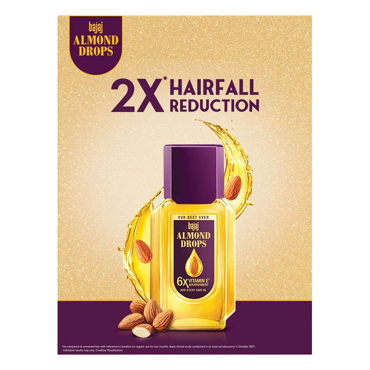 BAJAJ CONSUMER CARE Almond Drops 6X Vitamin E Nourishment Non-Sticky Hair Oil - 650 ml