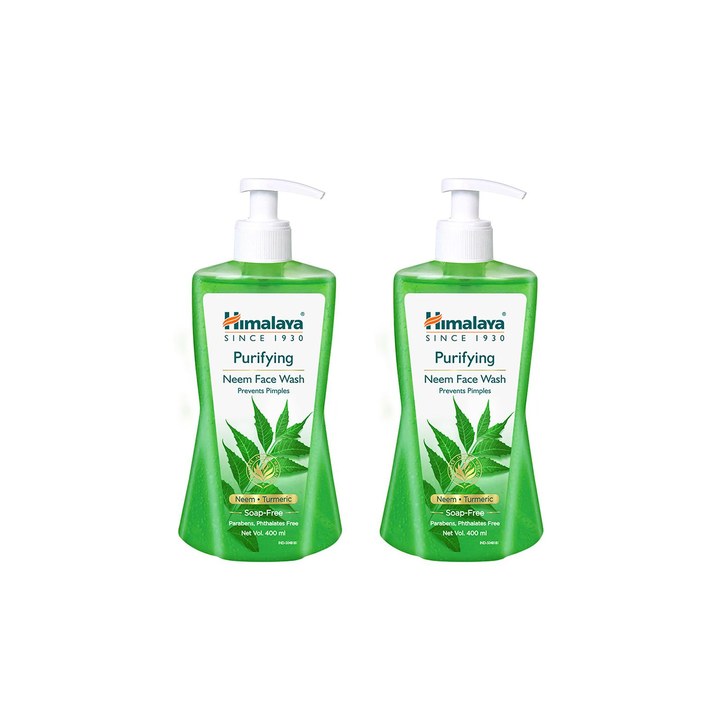 Himalaya Set of 2 Anti-Pimple Purifying Neem Face Wash with Turmeric - 400 ml each