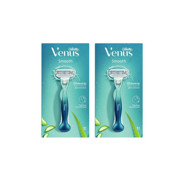 Gillette Venus Women Set of 2 Smooth Hair Removal Razor with Aloe Extracts - Blue