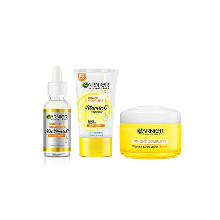Garnier Bright Complete Vitamin C Skin Care Set -45g + 30ml + 150g
