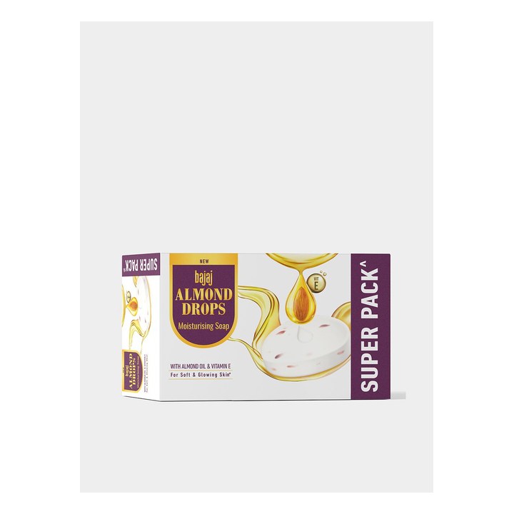 BAJAJ CONSUMER CARE Set of 5 Almond Drops Moisturizing Soap - 125 g Each