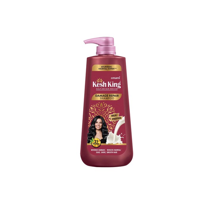 Kesh King Damage Repair Shampoo with Milk Protein & 21 Ayurvedic Herbs - 1 L