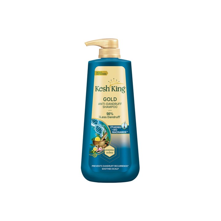 Kesh King Gold Anti-Dandruff Shampoo with 21 Herbs for Men & Women - 600 ml