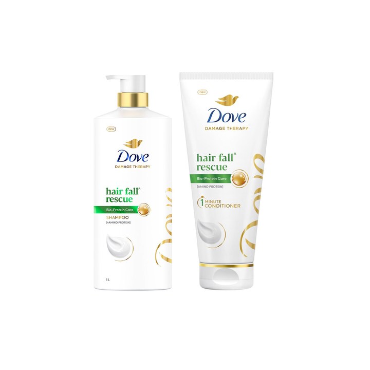 Dove Set of Hair Fall Rescue Shampoo 1L & Conditioner 335ml