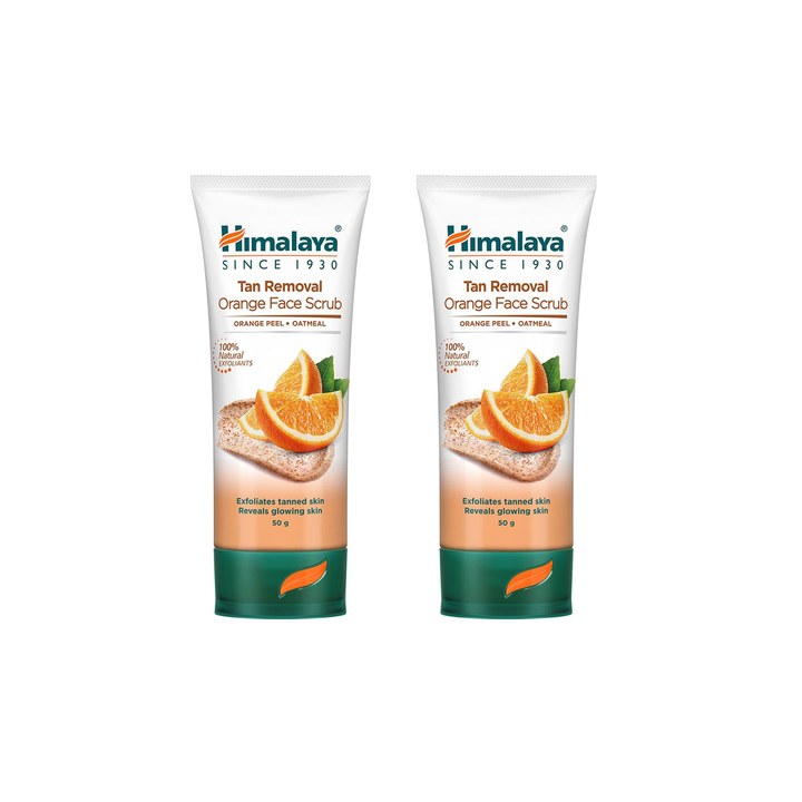 Himalaya Set of 2 Tan Removal Orange Face Scrub with Oatmeal for Glowing Skin - 50g Each