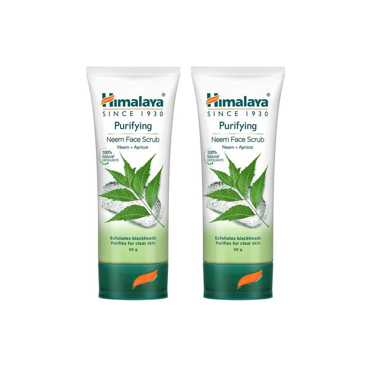 Himalaya Set of 2 Purifying Neem Face Scrub with Apricot for Blackheads & Acne - 50g each
