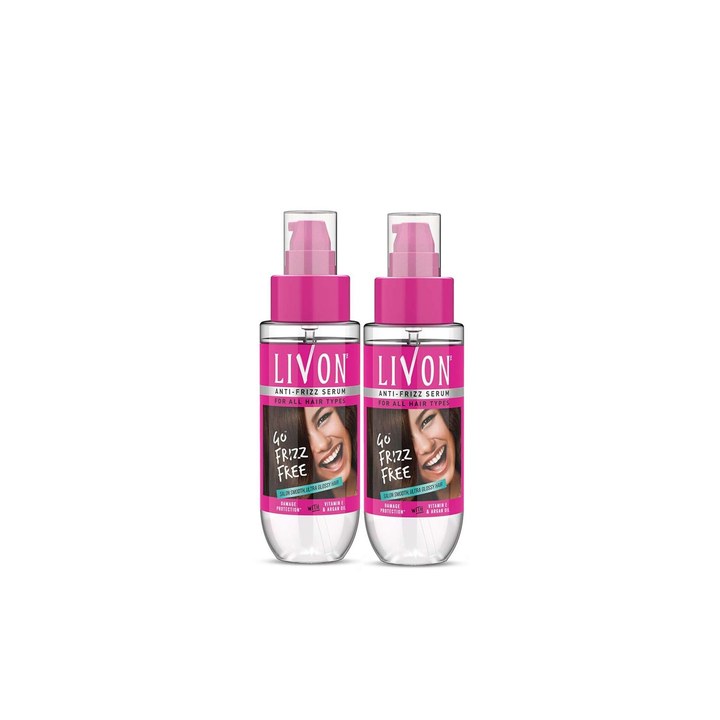 Livon Set of 2 Hair Serum For Dry & Frizzy Hair For Shine & Damage Protection - 50ml Each