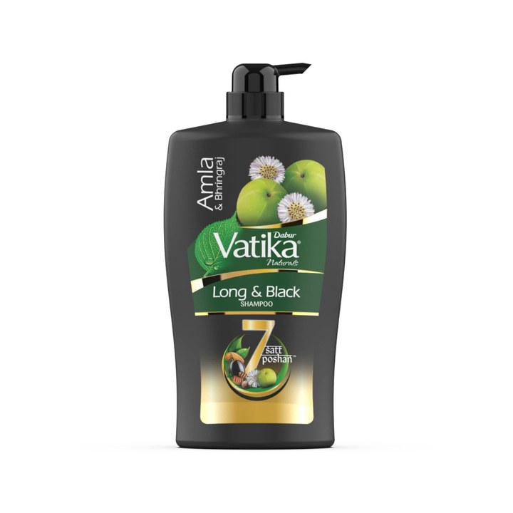 Dabur Vatika Amla & Bhringraj Long & Black Shampoo For Shiny, Long & Black Hair - 1L