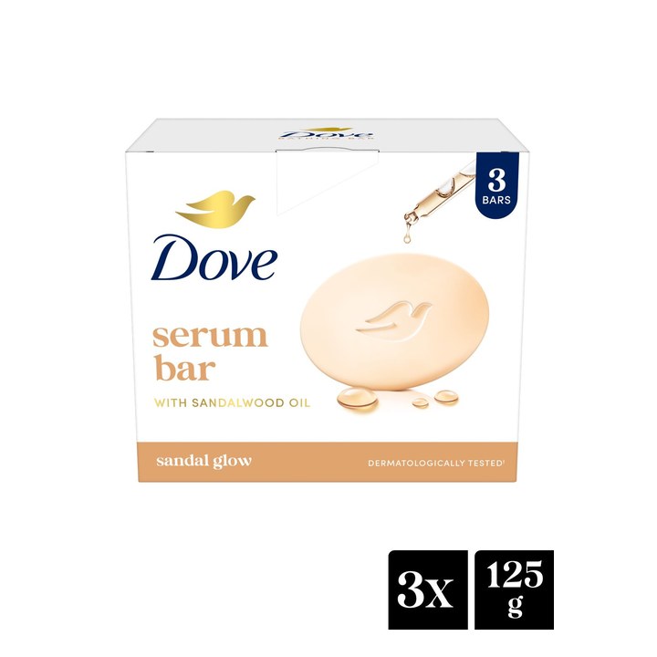 Dove Set of 3 Serum Bar with Sandalwood Oil - 125g each