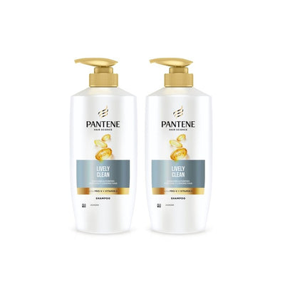 Pantene Set of 2 Hair Science Lively Clean Shampoo with Pro-Vitamins & Vit C - 650ml each