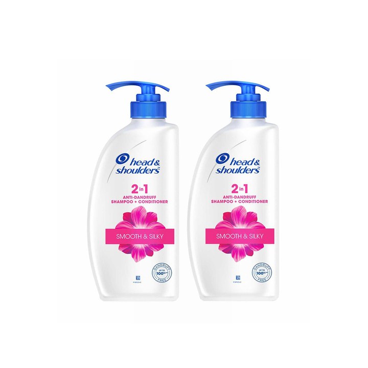Head & Shoulders Set of 2 Smooth & Silky Anti-Dandruff Shampoo & Conditioner - 650ml each