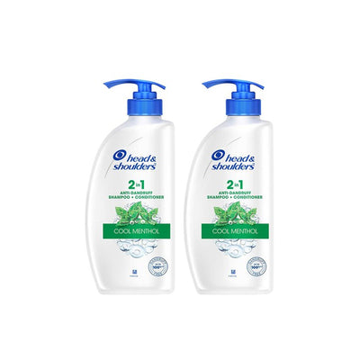 Head & Shoulders Set of 2 Cool Menthol Anti-Dandruff Shampoo & Conditioner - 650ml each