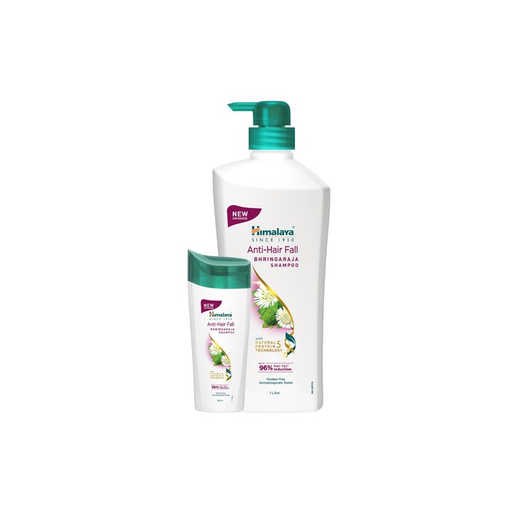 Himalaya Anti-Hair Fall Bhringaraja Shampoo 1L with Bhringaraja Shampoo 80ml Free