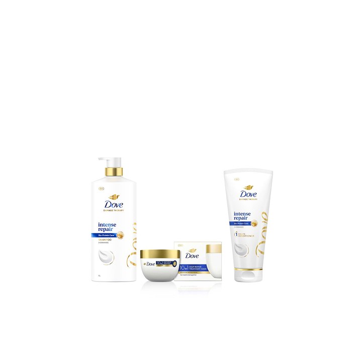 Dove Set of Intense Repair Shampoo 1 l + Conditioner 175 ml + Deep Repair Hair Mask 300 ml