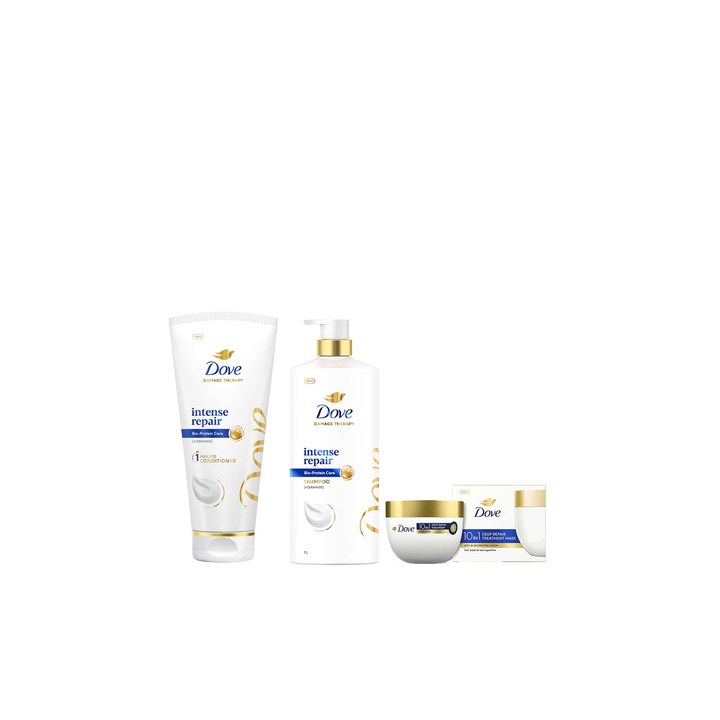 Dove Set of Intense Repair Shampoo 1 l + Conditioner 175 ml + Deep Repair Hair Mask 120 ml