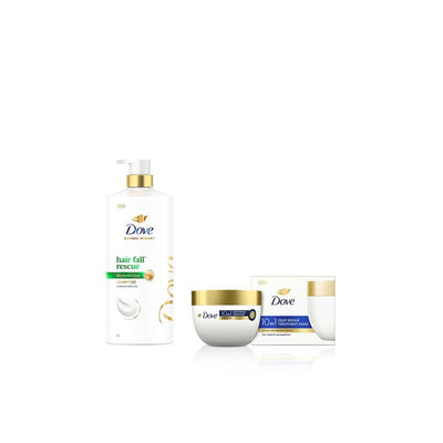 Dove Set of Hair Fall Rescue Shampoo 1 L & Deep Repair Treatment Hair Mask 300 ml
