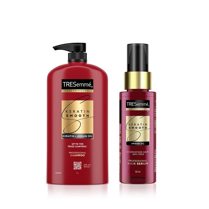 TRESemme Set of Keratin Smooth Shampoo 1 L & Anti-Frizz Hair Serum 50 ml