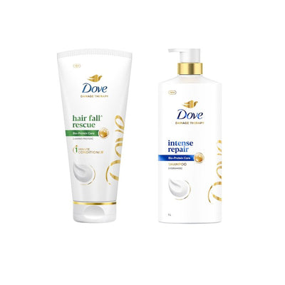 Dove Set of Intense Repair Shampoo 1 L & Hair Fall Rescue Hair Conditioner 175 ml