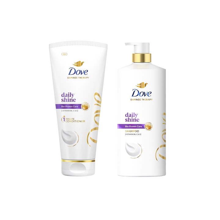 Dove Daily Shine Nourishing Shampoo 1L & Hair Conditioner 175ml Combo