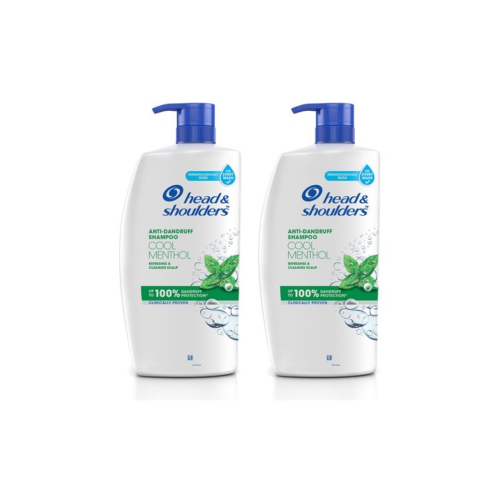 Head & Shoulders Set of 2 Cool Menthol Anti-Dandruff Shampoo - 1 Litre Each