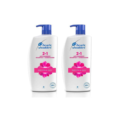 Head & Shoulders Set of 2 Smooth & Silky Anti-Dandruff Shampoo + Conditioner - 1L each