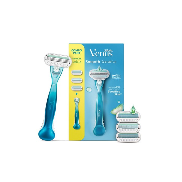 Gillette Venus Aloe Vera Smooth Combo Pack - Razor With 2 Refills