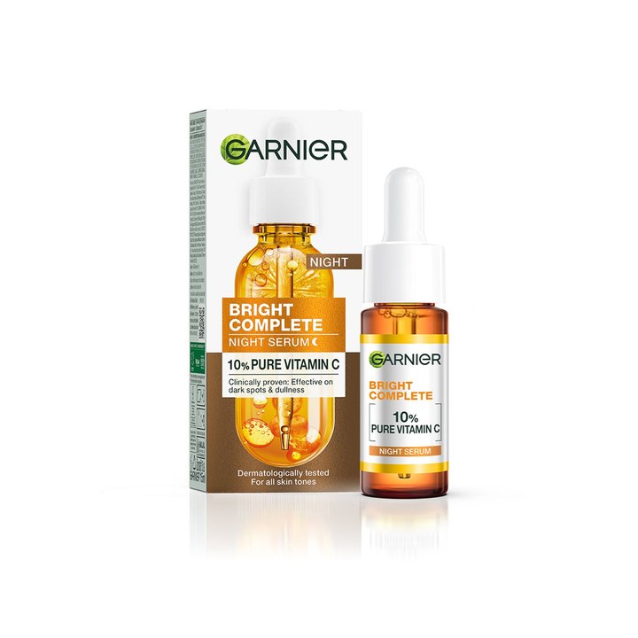 Garnier Bright Complete Vitamin C Night Serum With 10% Vitamin C for Bright Skin - 15 ml