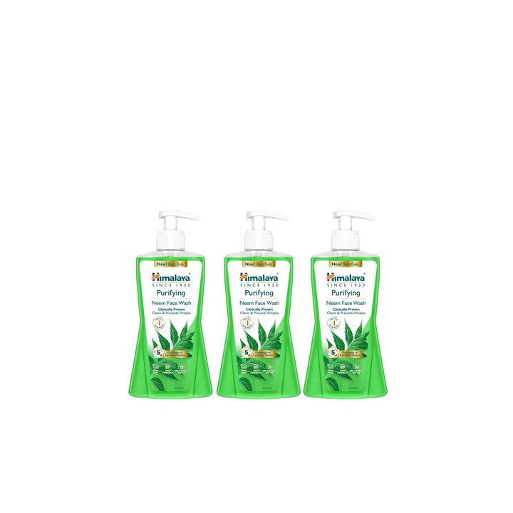 Himalaya Set of 3 Purifying Neem Face Wash to Prevent Pimples - 400 ml Each