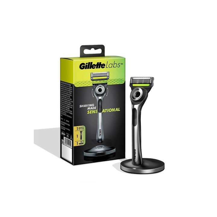 Gillette Labs Razor with 2D Flexdisc & Magnetic Stand - Black & Green