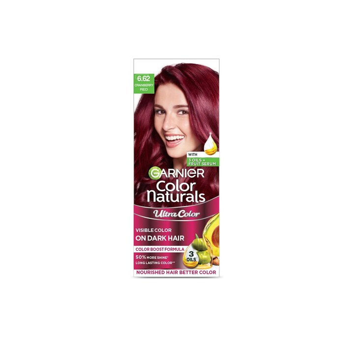 Garnier Color Naturals Ultracolor Nourished Hair Color 55ml+50g - Cranberry Red 6.62