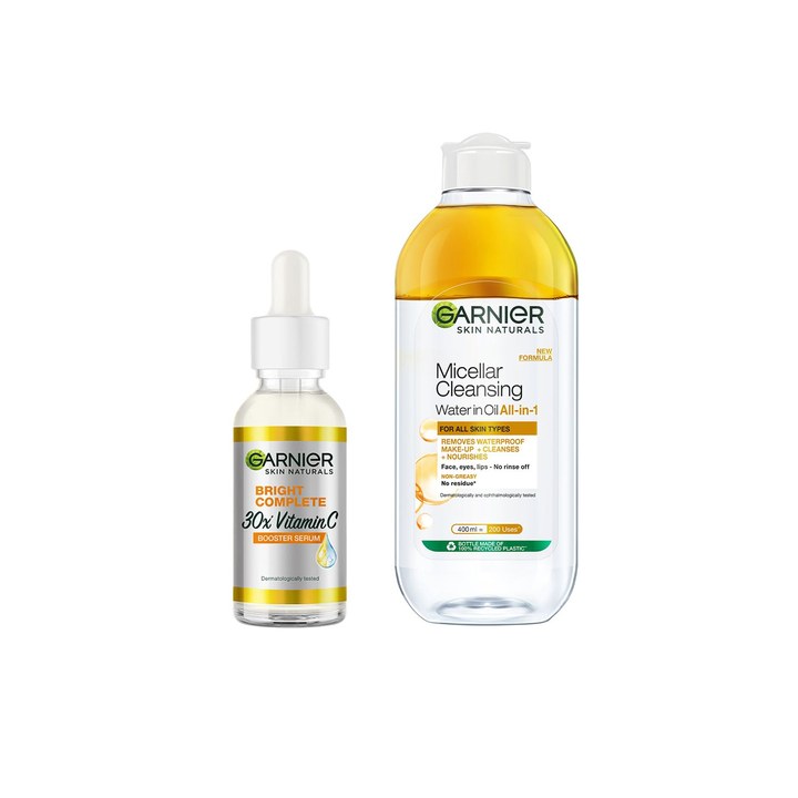 Garnier Set of Bright Complete Face Serum 30ml & Oil infused Micellar Water 400ml