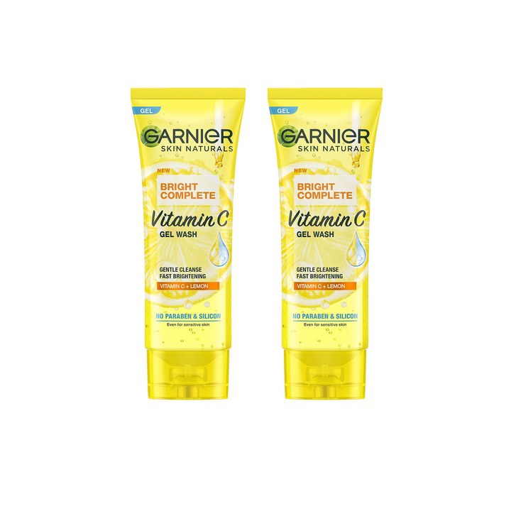 Garnier Set Of 2 Bright Complete Vitamin C Gel Face Wash - 100g Each