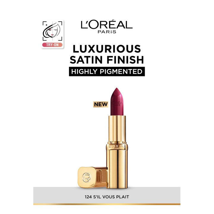 LOreal Paris Color Riche Smudge-Proof Satin Lipstick - S'il Vous Plait 124